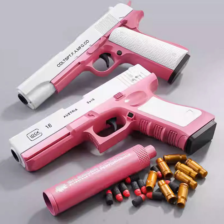 Shell-Ejecting Pink  Glock nerf Blaster